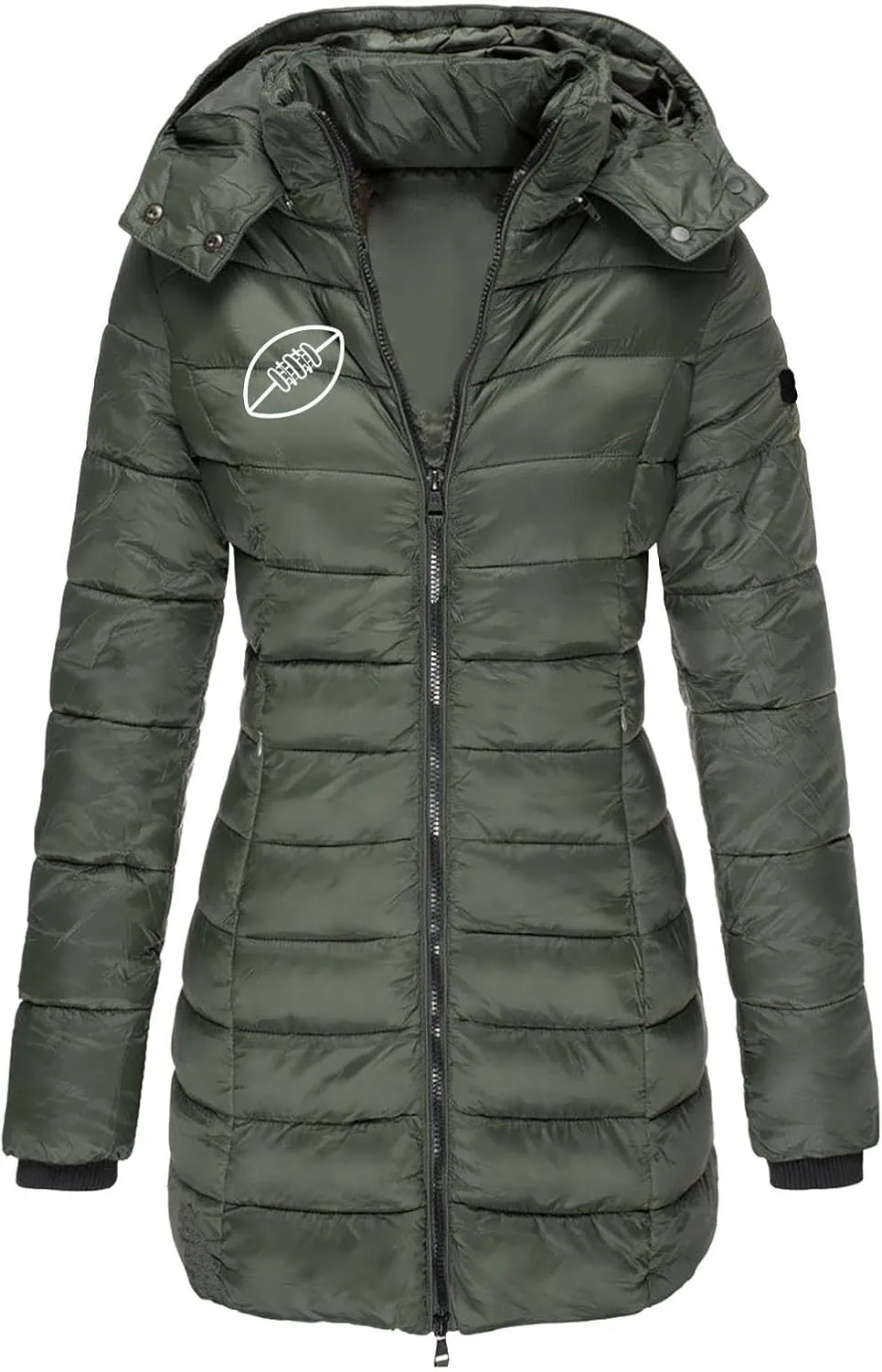 Womens Outfits Padded Jacket Hood Coat for Women Cuff Sleeve Warm Hooded Cardigan Fall Winter Outfits 2024