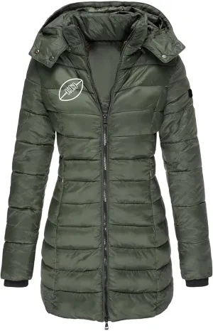 Womens Outfits Padded Jacket Hood Coat for Women Cuff Sleeve Warm Hooded Cardigan Fall Winter Outfits 2024