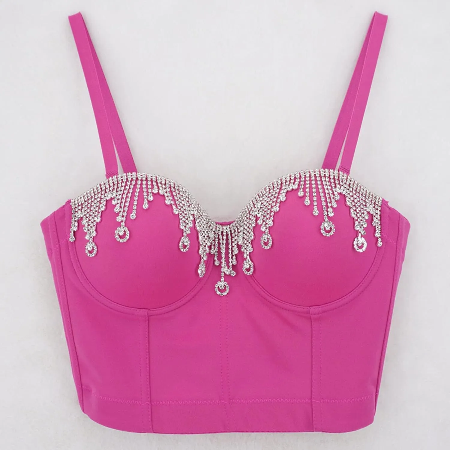 Women's Party Shiny Tank Tops Basic Rhinestone Sparkly Club Crop Sleeveless Y2K Shirts Camisole Spaghetti Straps 2025