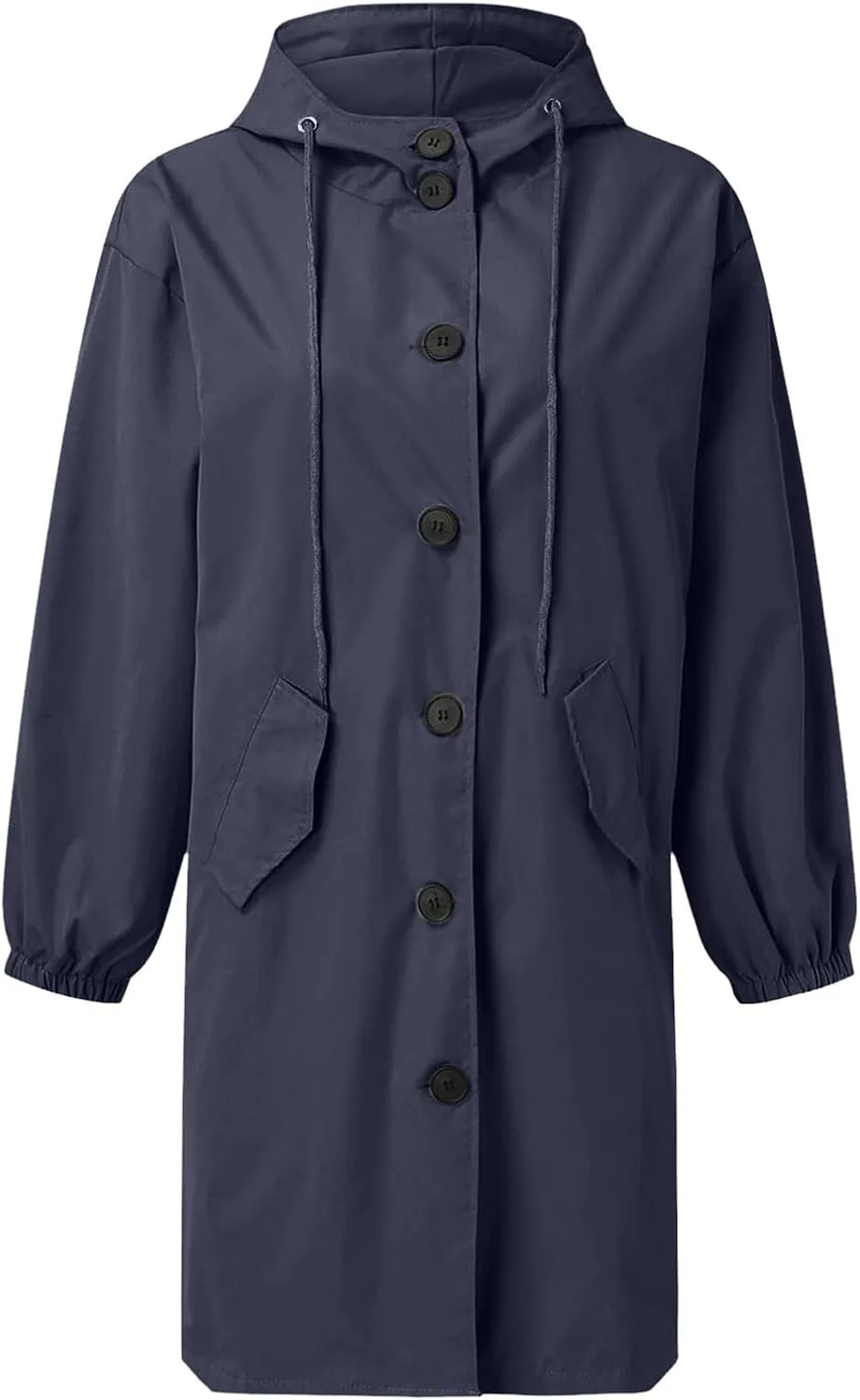 Women's Pea Coat Double Breasted A Line Long Trench Coat Winter Dress Coat with Pockets