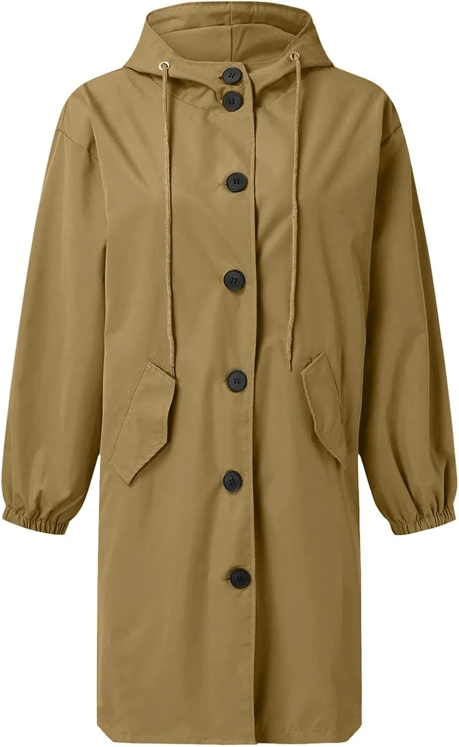 Women's Pea Coat Double Breasted A Line Long Trench Coat Winter Dress Coat with Pockets