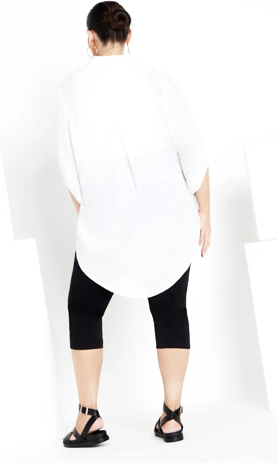 Women's Plus Size Pull On Cropped Denim Legging