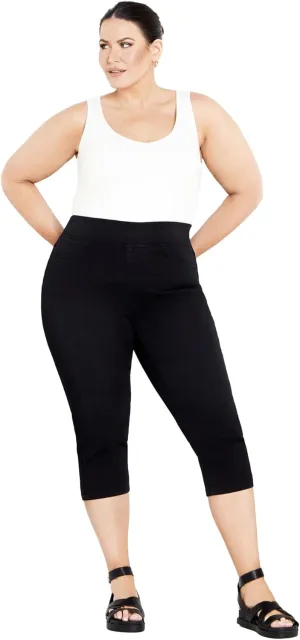 Women's Plus Size Pull On Cropped Denim Legging