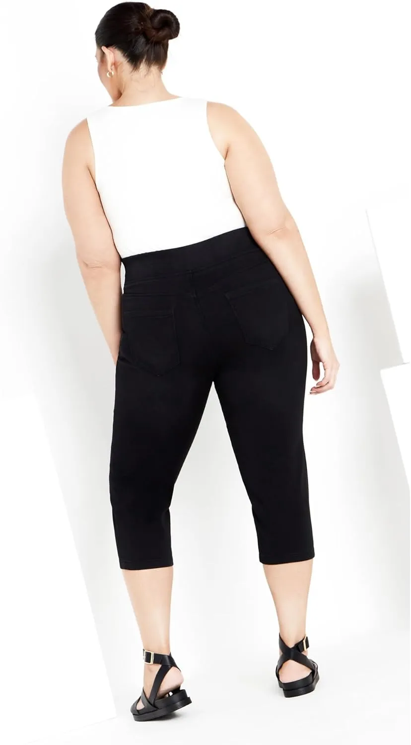 Women's Plus Size Pull On Cropped Denim Legging