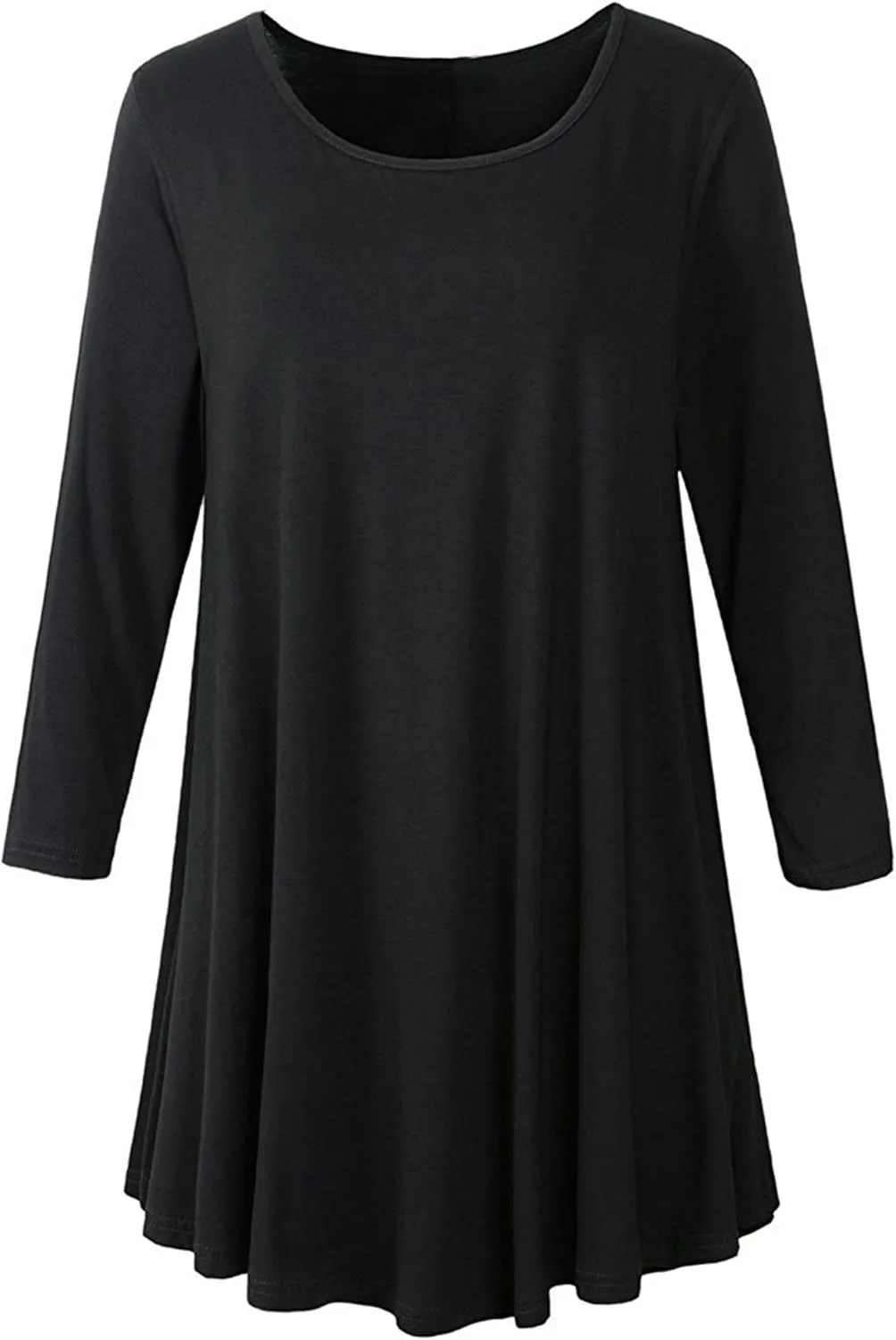 Women's Plus Size Swing Tunic Top 3/4 Sleeve Floral Flare T-Shirt