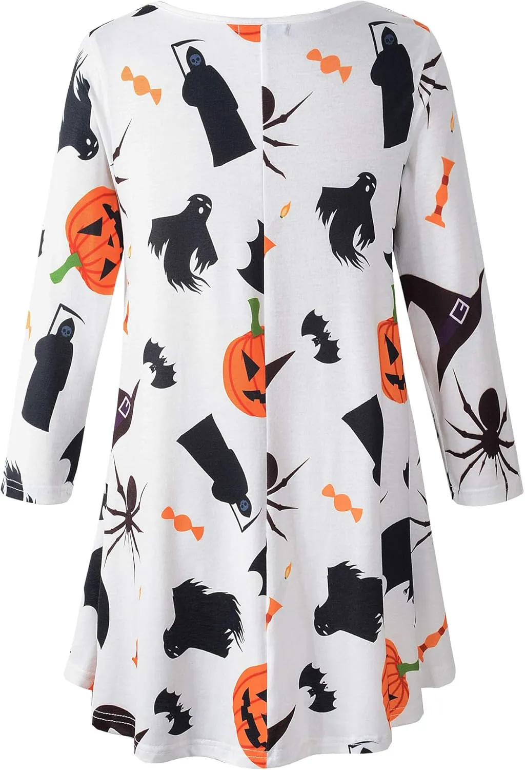 Women's Plus Size Swing Tunic Top 3/4 Sleeve Floral Flare T-Shirt