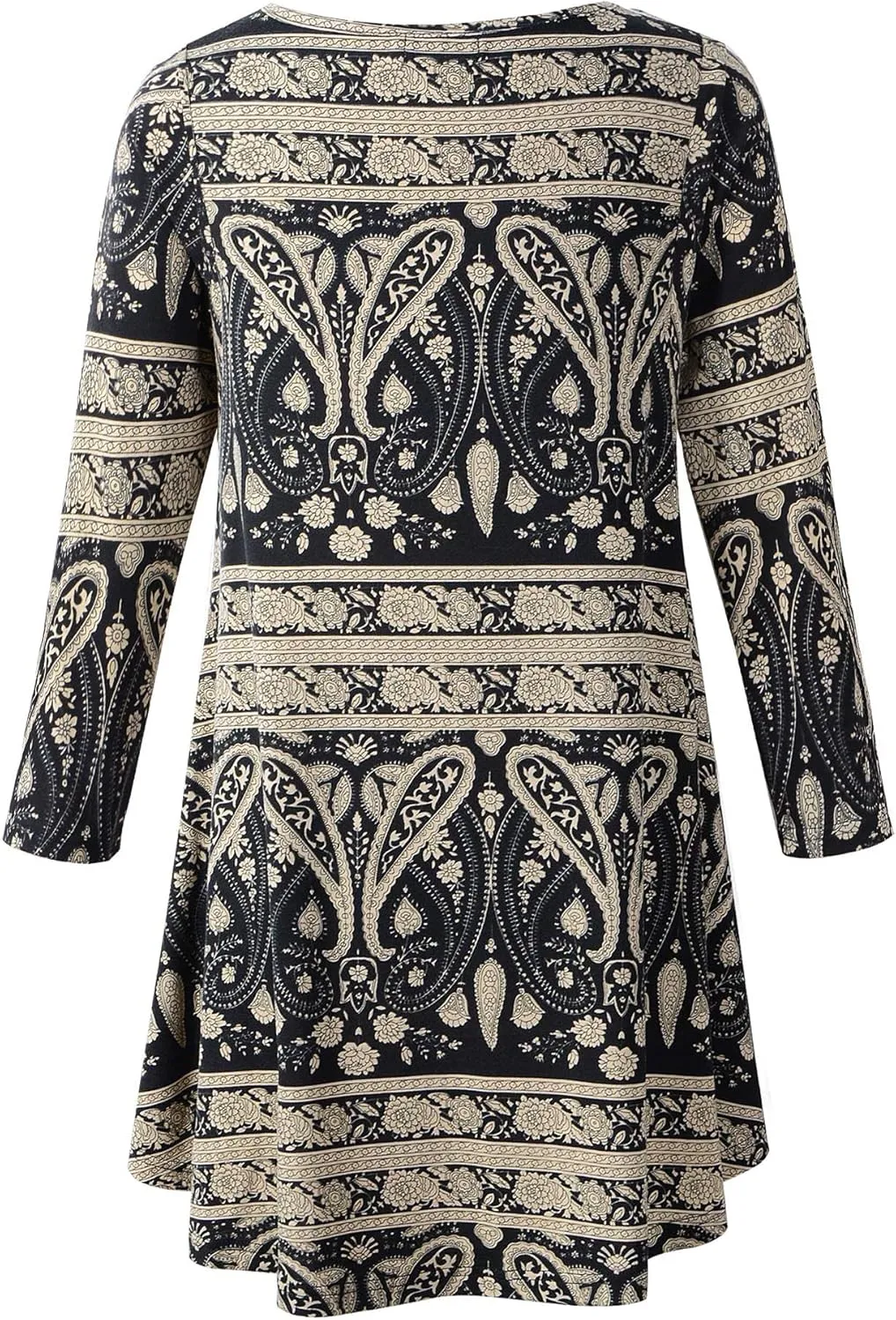Women's Plus Size Swing Tunic Top 3/4 Sleeve Floral Flare T-Shirt