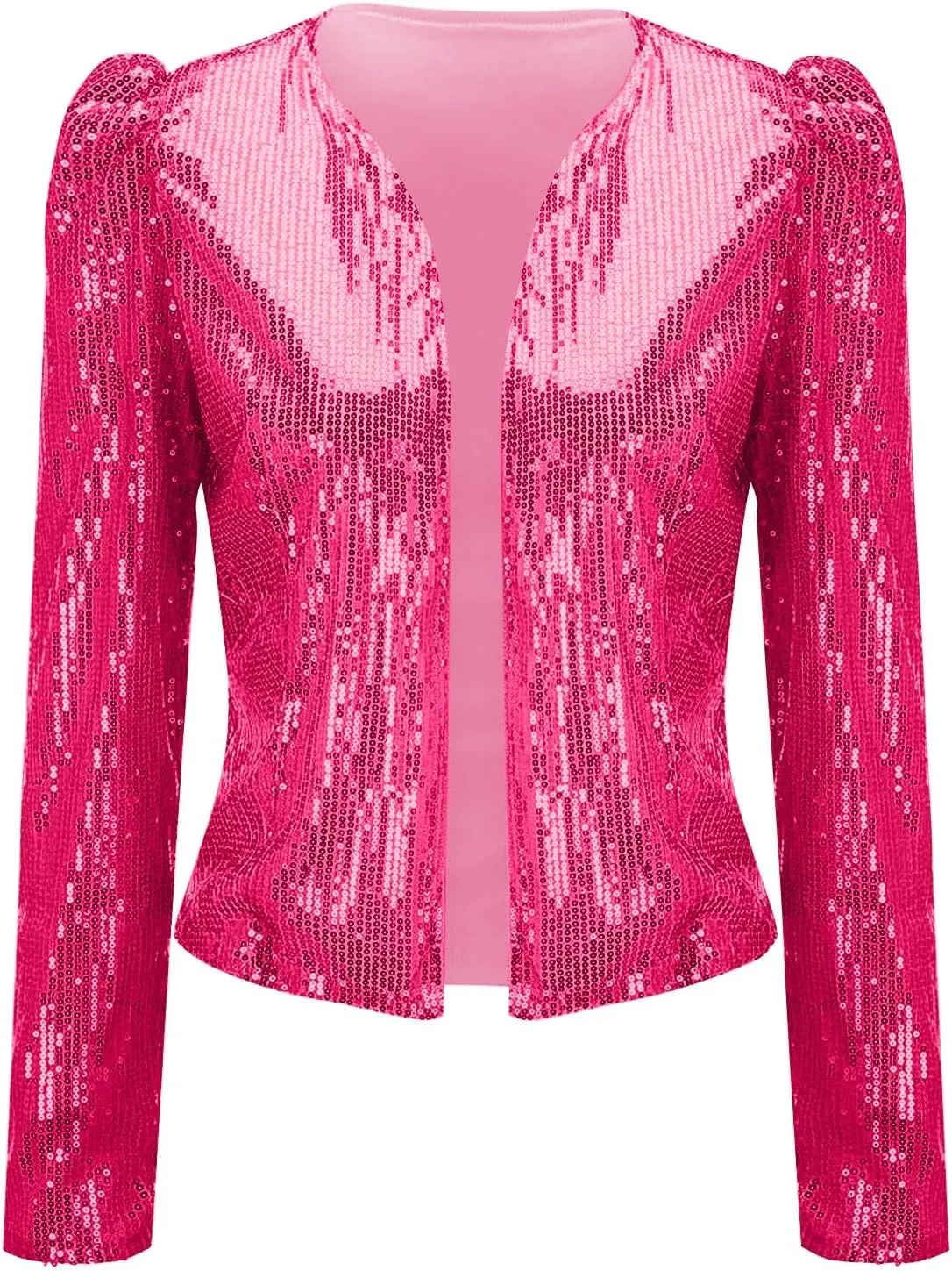 Women's Sequin Jackets Open Front Blazer Jacket Casual Long Sleeve Sparkly Cardigan 2025 Coat Mardi Gras Outfit