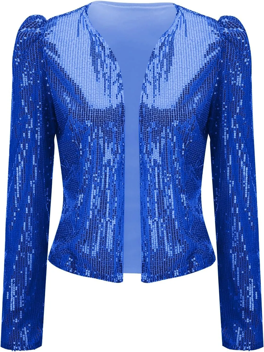 Women's Sequin Jackets Open Front Blazer Jacket Casual Long Sleeve Sparkly Cardigan 2025 Coat Mardi Gras Outfit