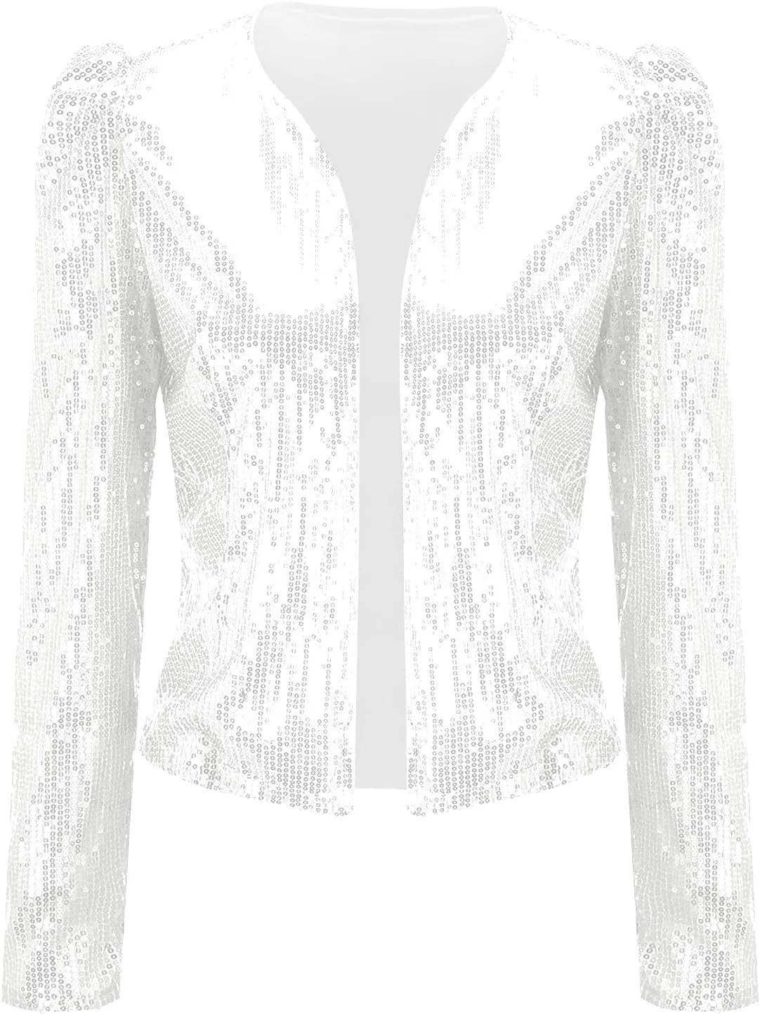 Women's Sequin Jackets Open Front Blazer Jacket Casual Long Sleeve Sparkly Cardigan 2025 Coat Mardi Gras Outfit