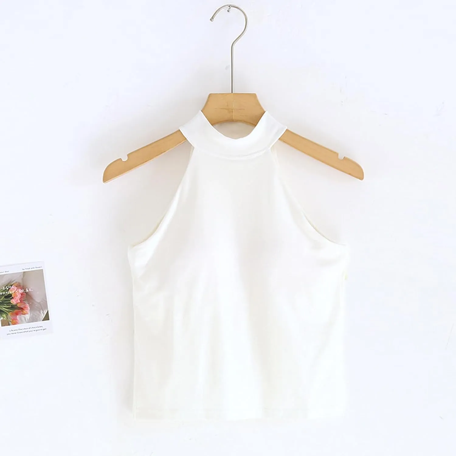 Women's Sleeveless Camisole Tank Tops High Neck Slim Fitted Blouse Summer Casual Tops Business Casual Tops for Ladies