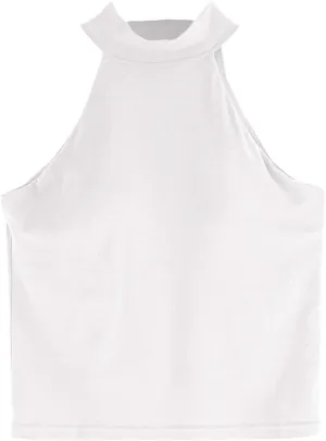 Women's Sleeveless Camisole Tank Tops High Neck Slim Fitted Blouse Summer Casual Tops Business Casual Tops for Ladies