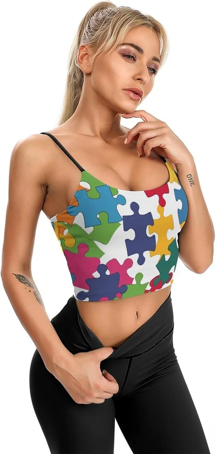 Womens Tank Tops, Summer Trendy Causal Fit Casual Tank Tunic Blouse Colour Jigsaw Printed Camisole