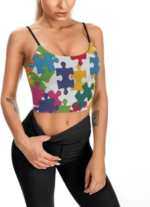 Womens Tank Tops, Summer Trendy Causal Fit Casual Tank Tunic Blouse Colour Jigsaw Printed Camisole