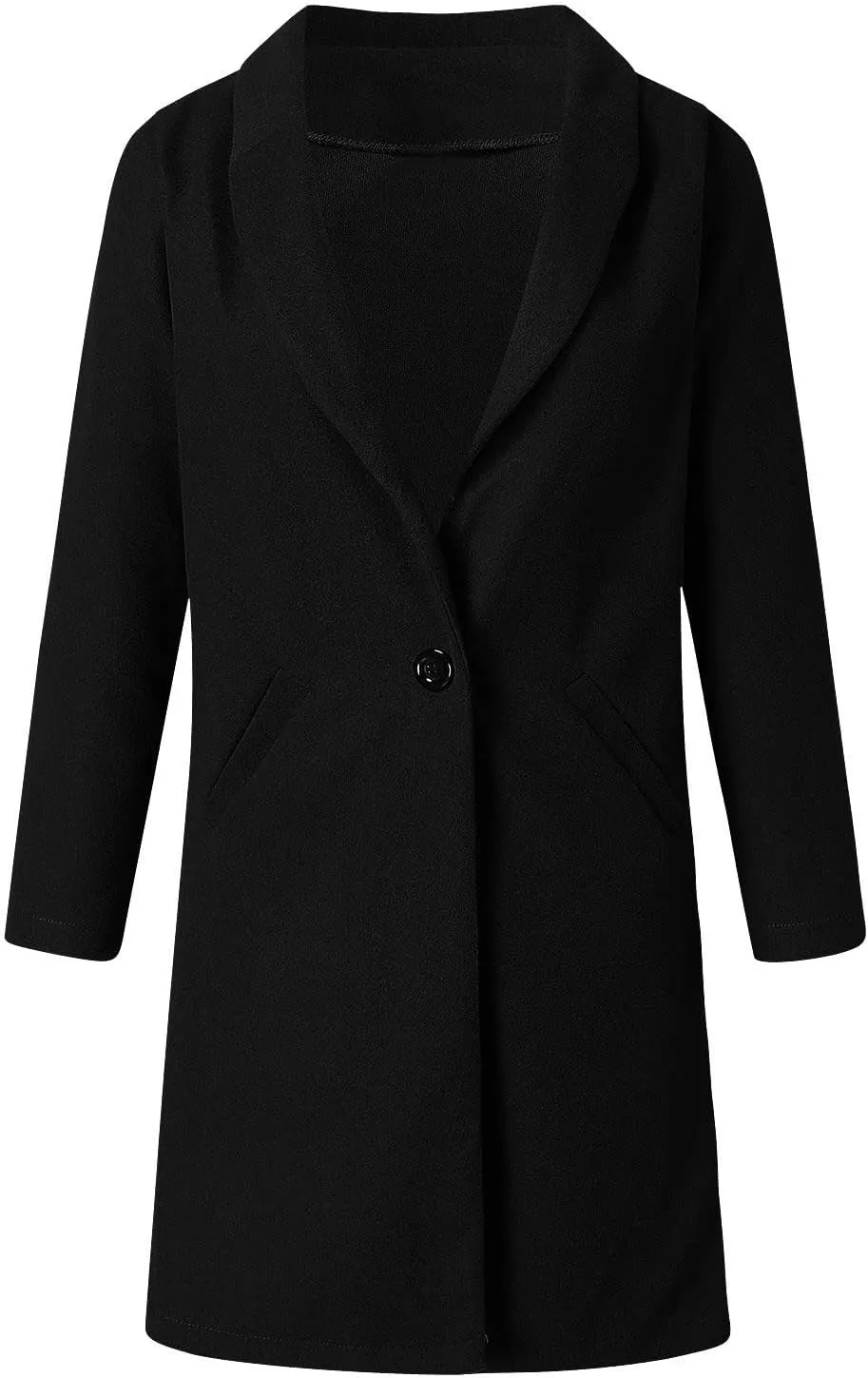 Women's Winter Coats Mid Long Wool Pea Coat Single Breasted Winter Overcoat Office Work Cardigan Peacoat Outerwear