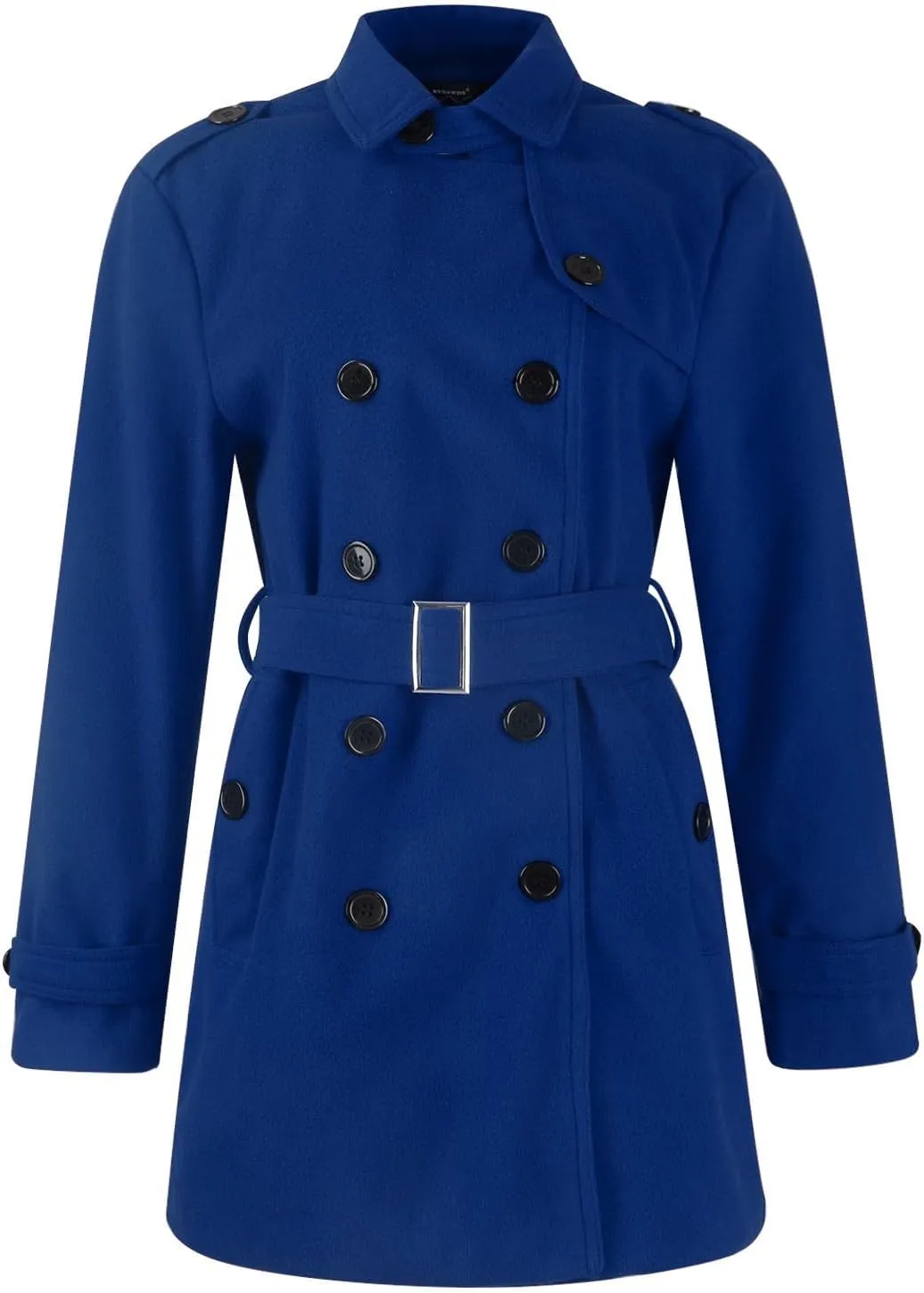 Women's Winter Warm Outerwear Overcoat Collar Mid-thigh A-line Single Breasted Overcoat Work Office Pea Coats