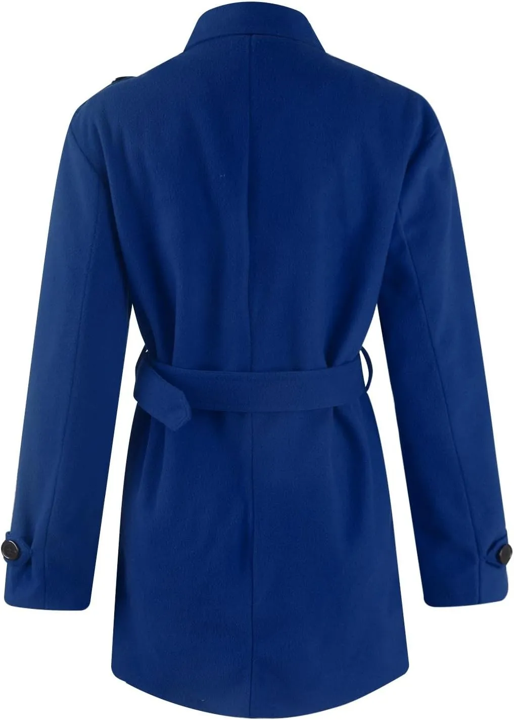 Women's Winter Warm Outerwear Overcoat Collar Mid-thigh A-line Single Breasted Overcoat Work Office Pea Coats