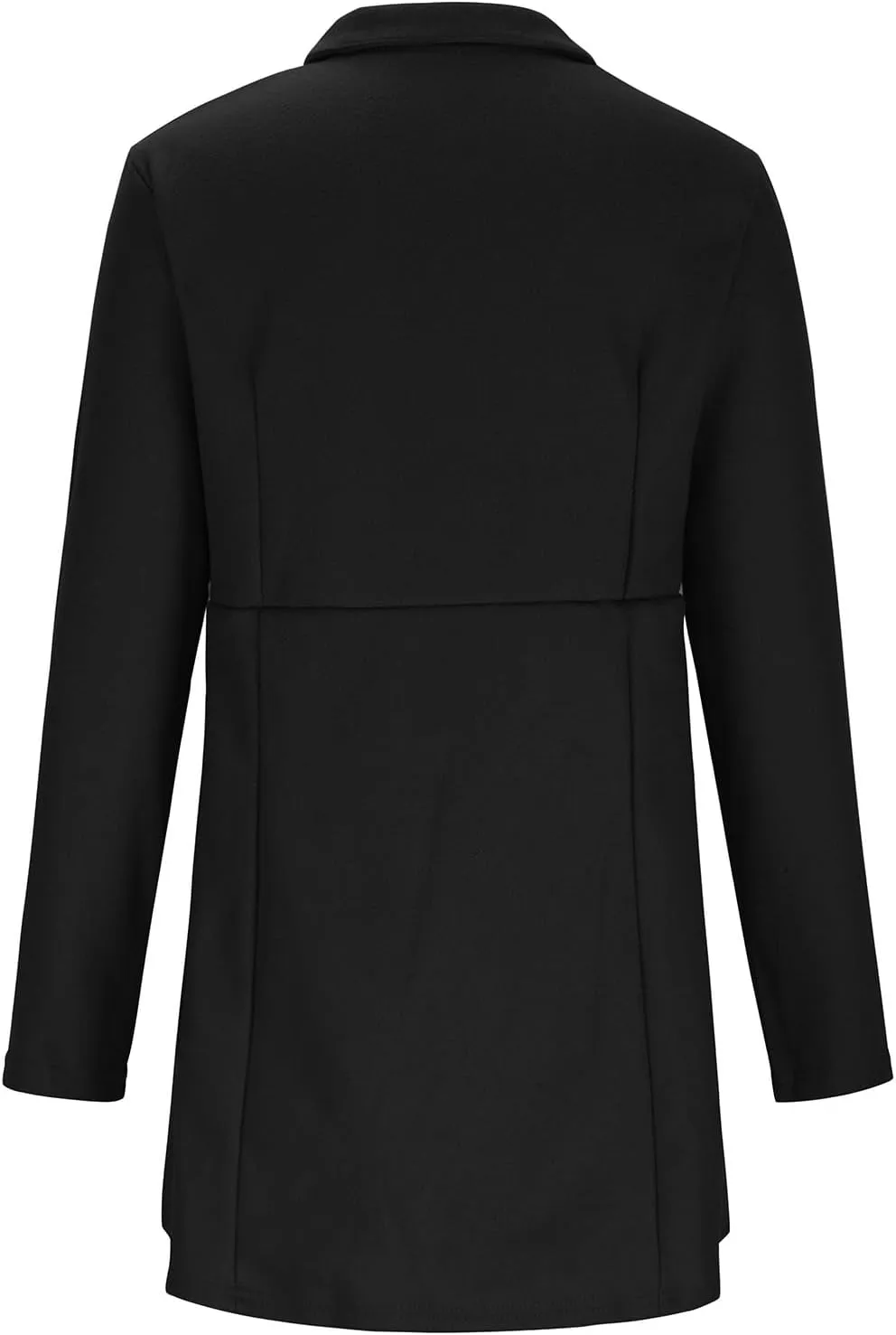 Womens Wool Coats Casual Open Front Notch Lapel Trench Coat Elegant Mid-Long Warm Winter Pea Coats Overcoat