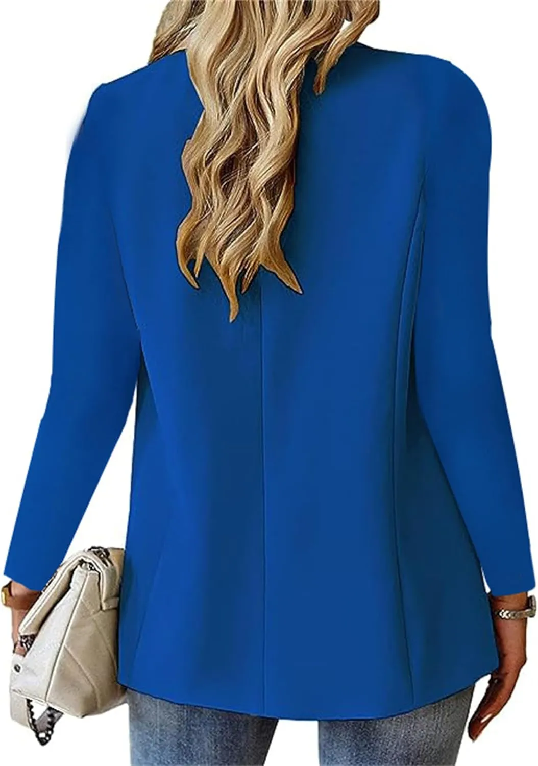 Women's Work Office Blazer Casual Long Sleeve Lapel Open Front Suit Jacket Work Blazer Elegant Clothes with Pockets