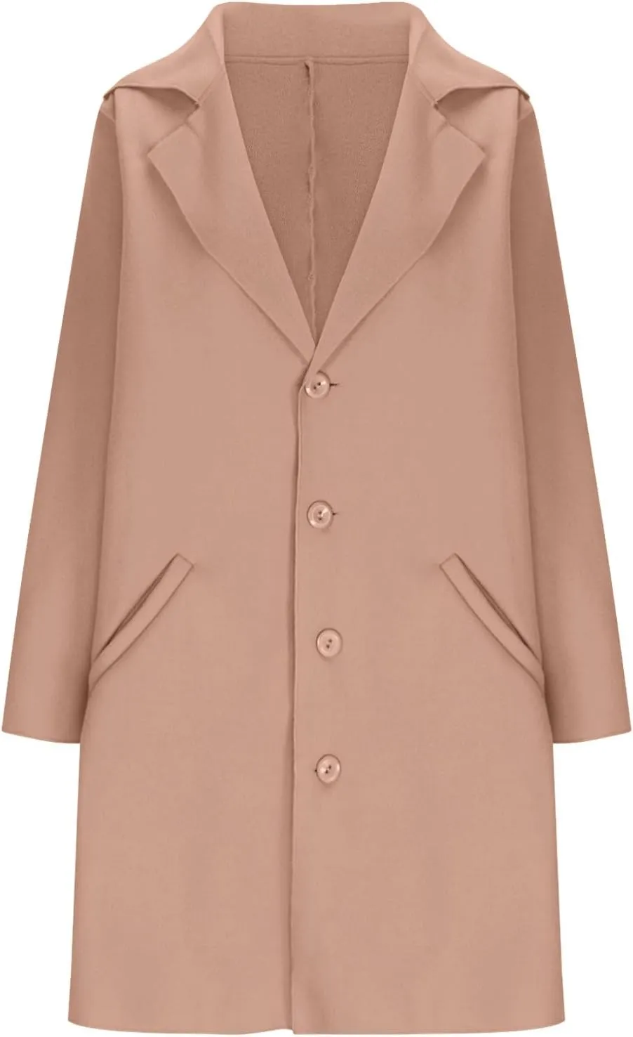 Wool Coat for Women Double Breasted Notch Lapel Trench Caot Elegant Mid-Long Windproof Warm Winter Jackets Outwear