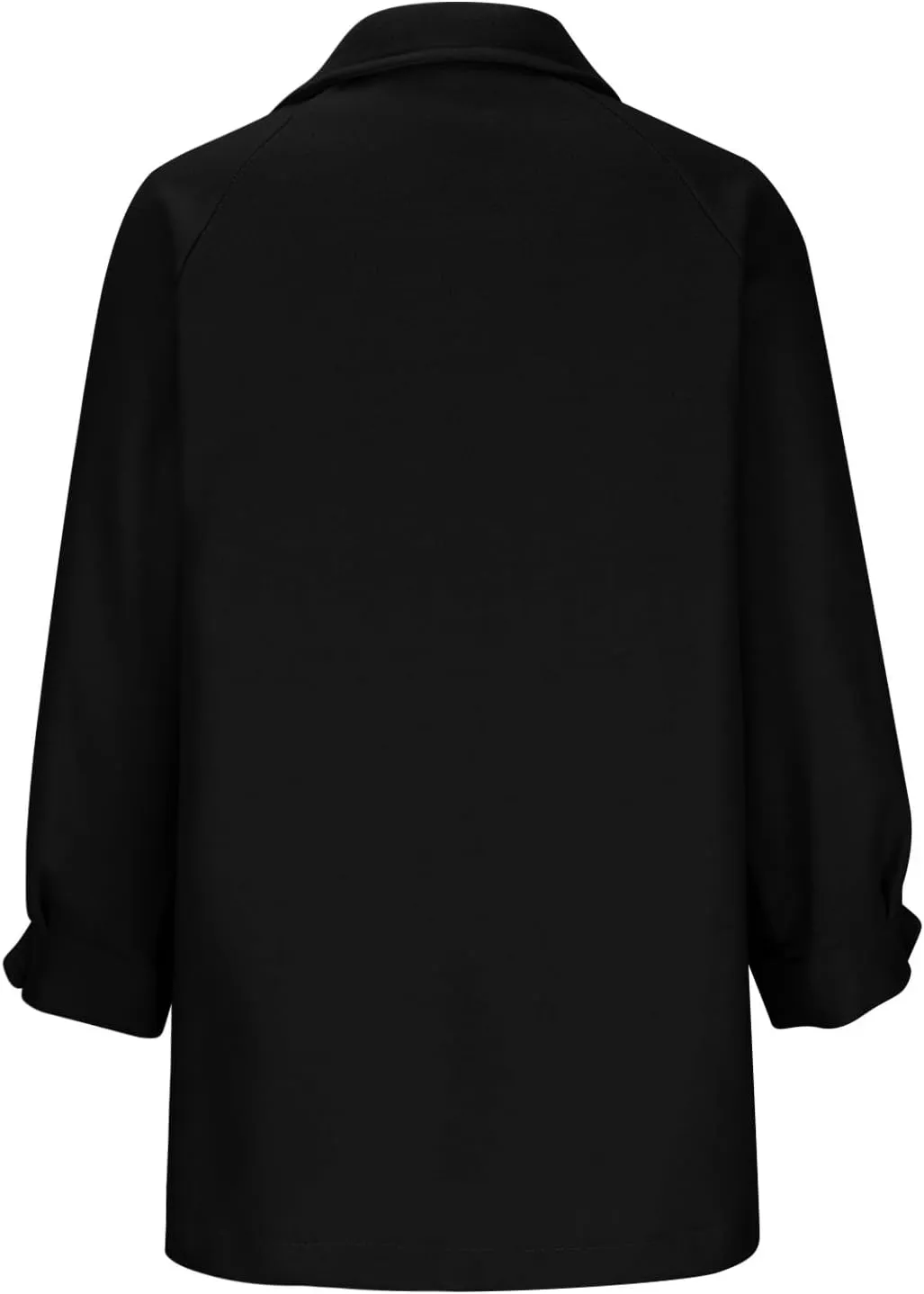 Wool Coats for Women Elegant Notched Lapel Collar Double-Breasted Trench Coat Mid Long Length Office Pea Coats