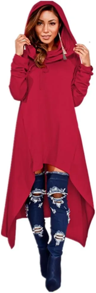 Xuan2Xuan3 Women Pullover Hoodies Sweatshirt Long Sleeve Oversize Top Shirt Dress