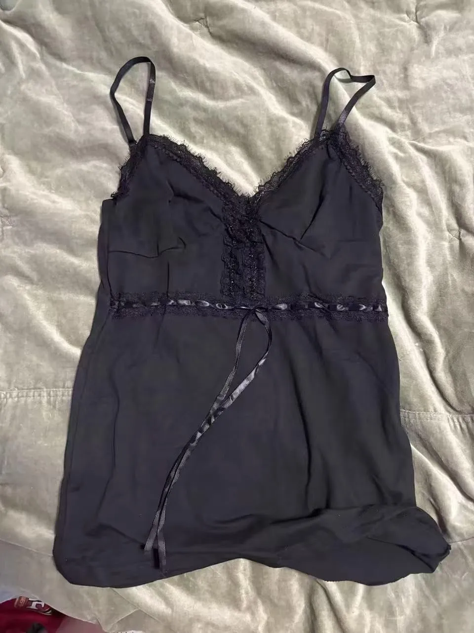 Y2k Tank Top Coquette Cami Women Summer Lace Spaghetti Strap Bow Tops Crop Cute Camisole