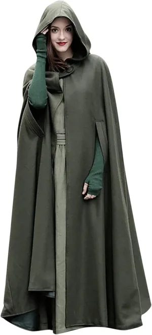 yardsong Cloak Jackets for Women 2024 Fall Winter Fashion Wool Blend Hooded Cape Poncho Cloak Coat Long Trench Coats
