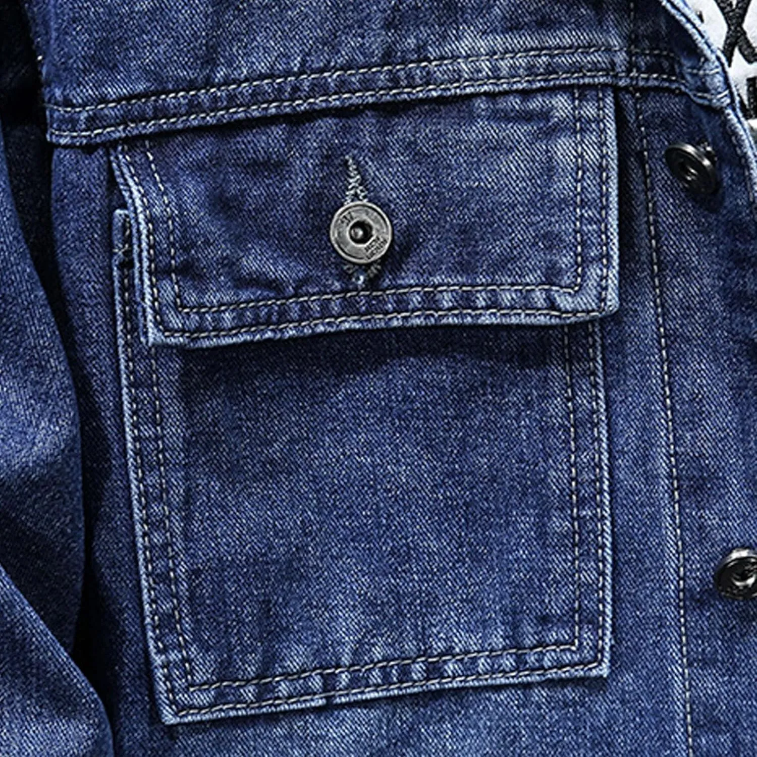 yardsong Mens Denim Jacket with Hood Distressed Button Down Jean Hoodie Long Sleeve Casual Trucker Coats with Pockets