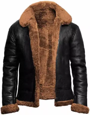 yardsong Men's Faux Leather Jacket Winter Warm Faux FUT Lined Coats Big and Tall Fashion Zip Up Motorcycle Outerwear