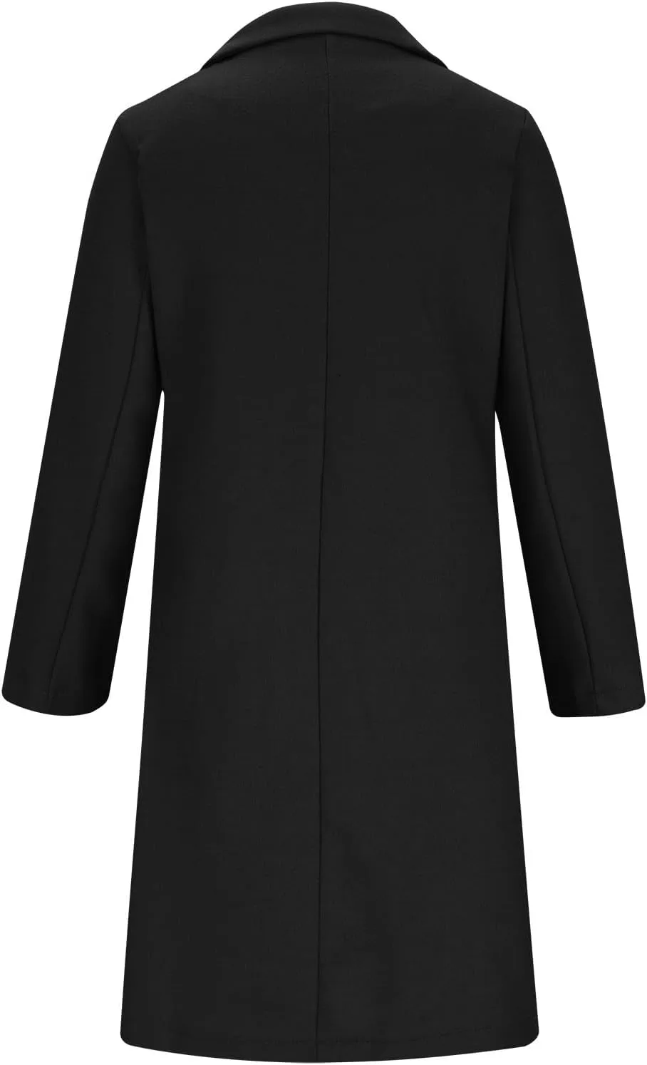 YRAETENM Trench Coat Women Double Breasted Winter Wool Blend Coats Casual Notch Lapel Midi Long Warm Pea Coat Long Jackets