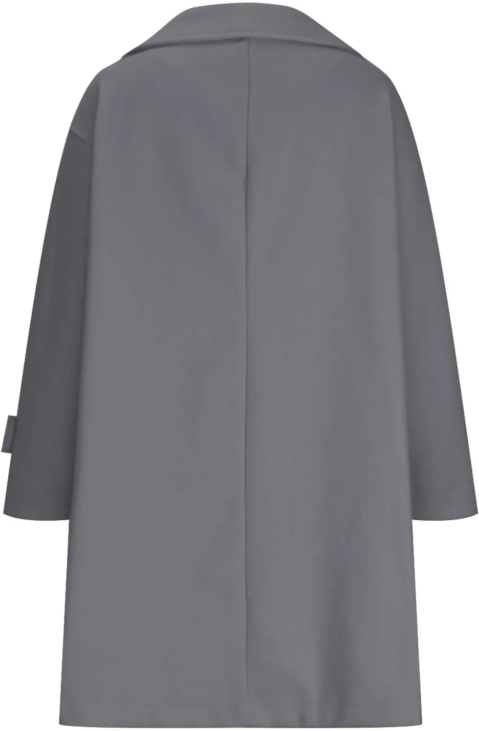 YRAETENM Women's Casual Notch Lapel Wool Coat Single Breasted Raglan Winter Jackets Plus Size Casual Long Trench Coat Peacoat