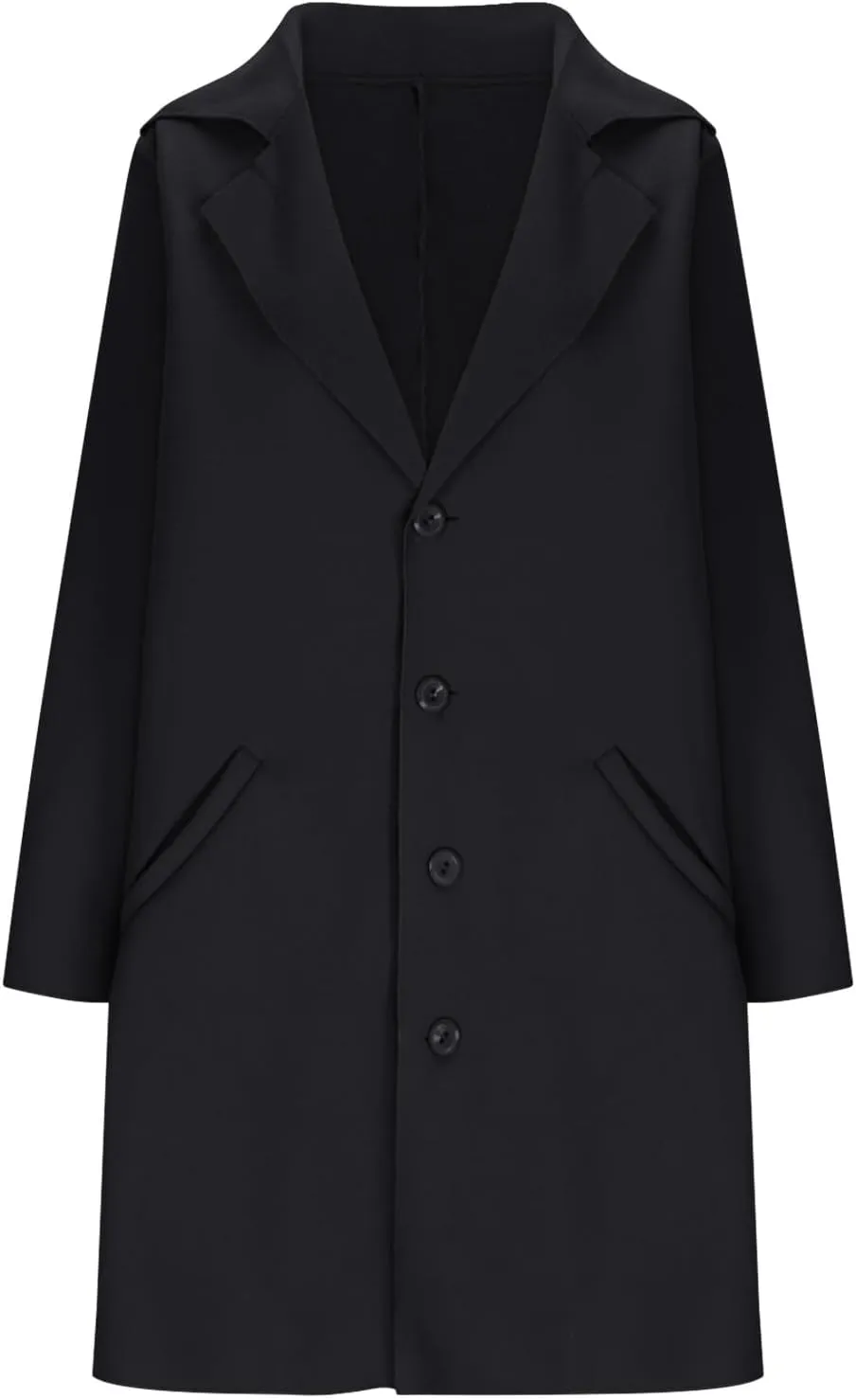 YRAETENM Womens Long Cardigan Sweaters Oversized Lapel Collar Wool Blend Jackets Casual Lightweight Mid Length Trench Coats