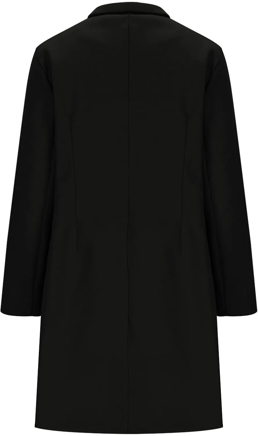 YRAETENM Womens Wool Coat Fall Winter Double Breasted Trench Coat Casual Woolen Blazer Jackets Business Mid Length Pea Coats