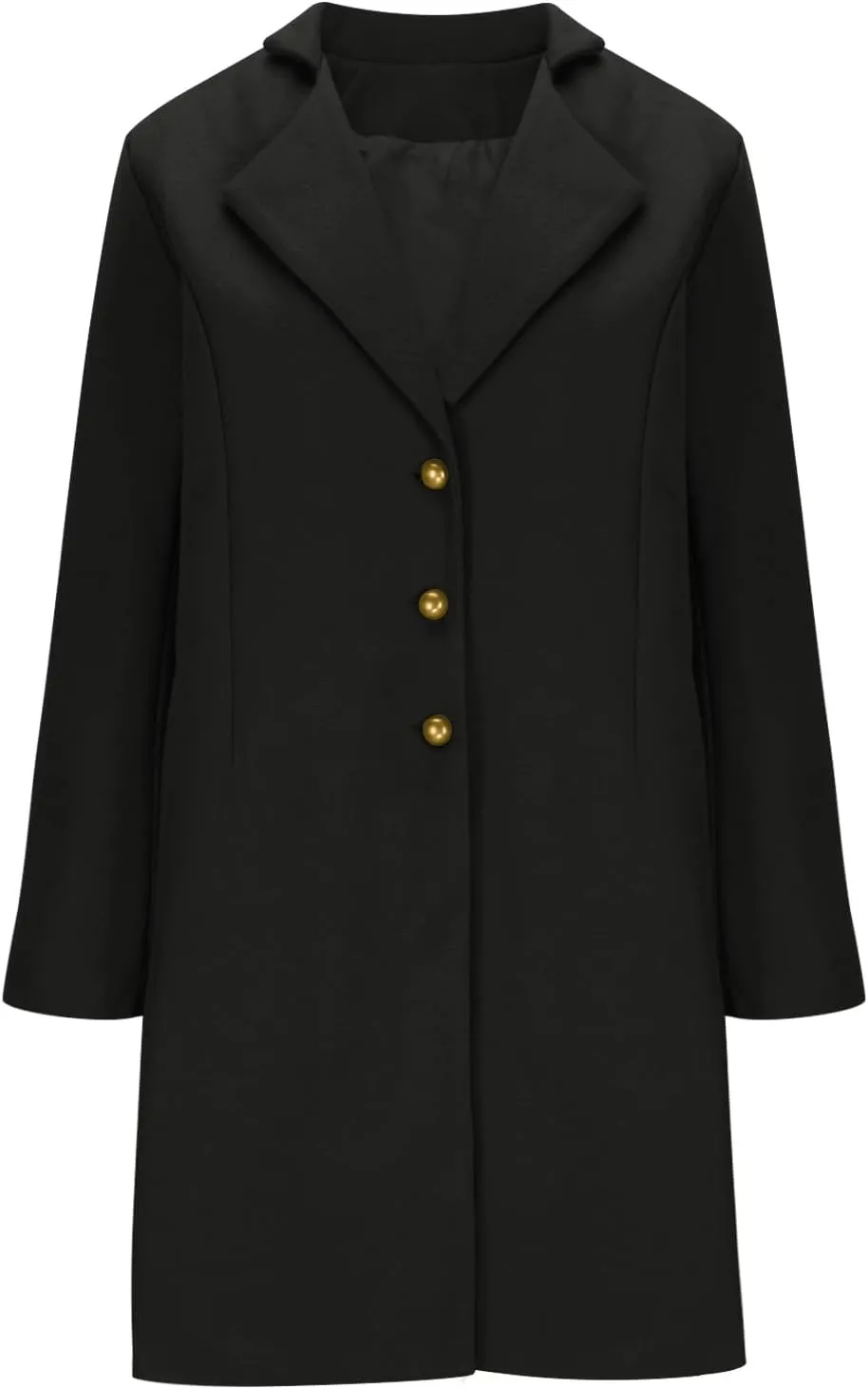 YRAETENM Womens Wool Coat Fall Winter Double Breasted Trench Coat Casual Woolen Blazer Jackets Business Mid Length Pea Coats