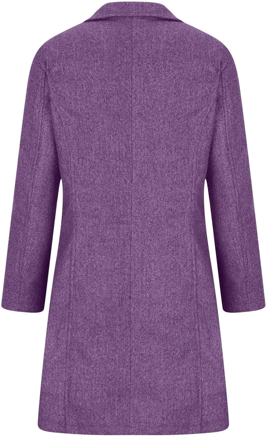 YRAETENM Wool Coats for Women Casual Thicken Stand Collar Single Breasted Pea Coat Fall Winter Mid-Length Overcoat Outerwear