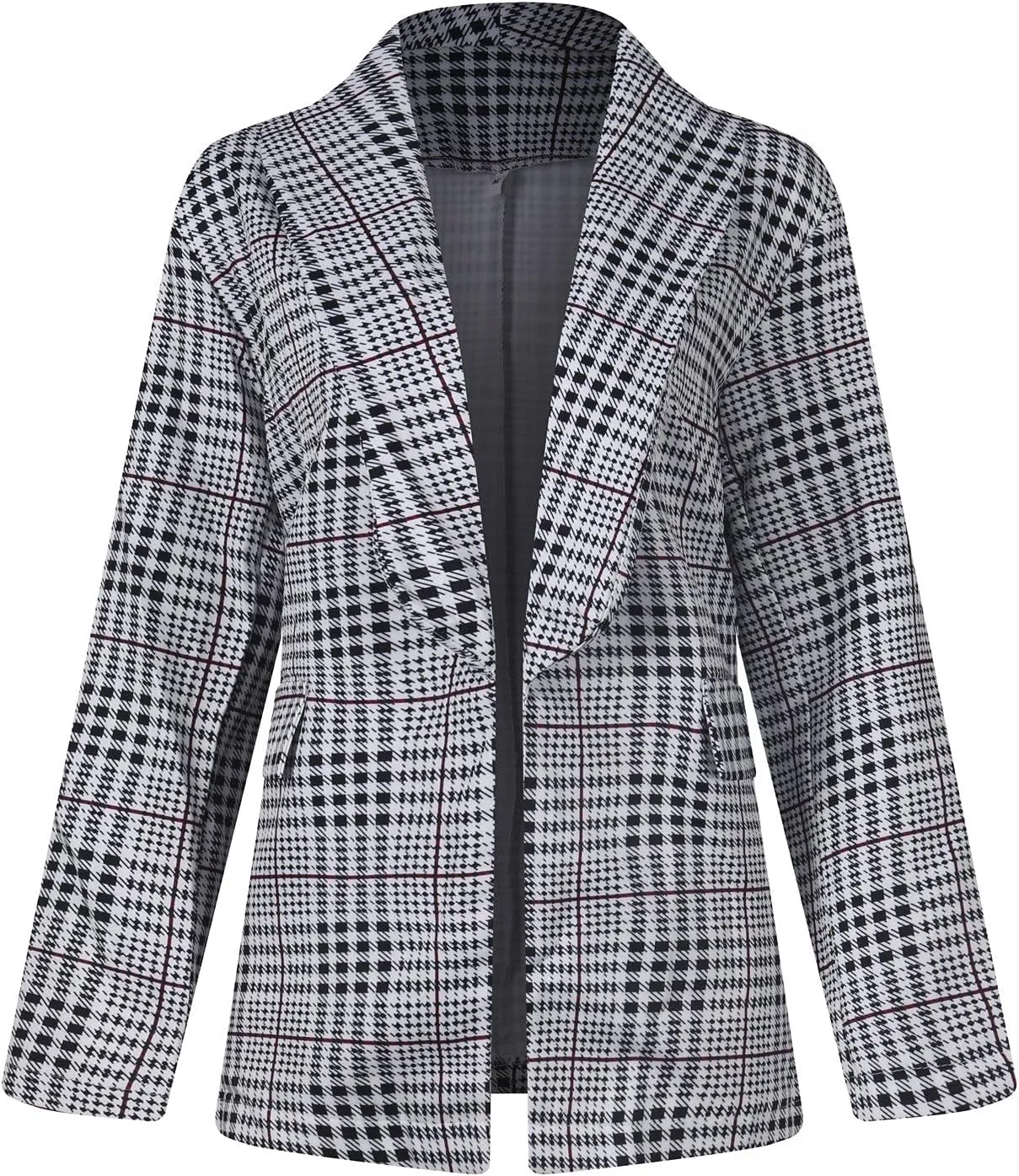 ZEFOTIM Blazer for Women 2024 Winter Work Lightweight Striped/Plain Blazer Fitted Business Plus Size Coat