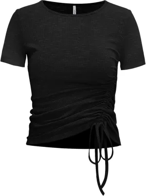 Zengjo Womens Long/Short Sleeve Workout Tops Ruched Side Yoga Atheltic Shirt Slim Fitted